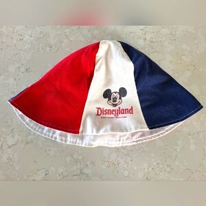 Vintage 1970s Disneyland Red White and Navy Reversible Hat